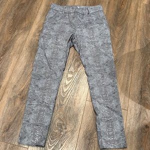 Grey snake skin print pants